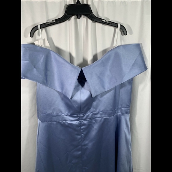NWT $299 XSCAPE Satin Off Shoulder Ball Gown in Sky Blue [PLUS SZ 18W ]‎ - Picture 10 of 12